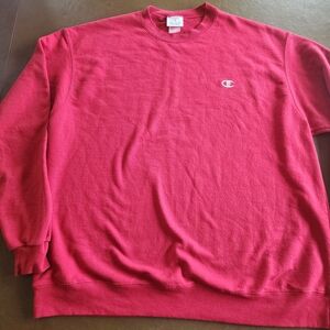 Champion Men's Red Crewneck Sweatshirt